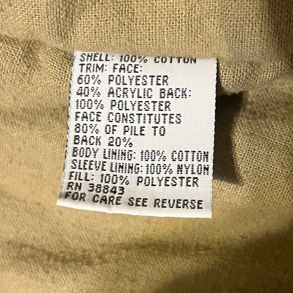 VTG IZZI Brown Corduroy Sherpa Lined Barn Coat Jacket Size Small Work Rugged - Picture 7 of 9